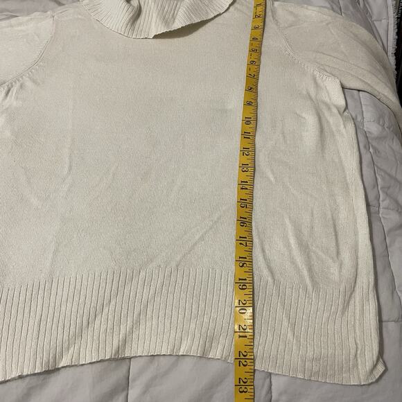 Preston York Sweater Womens Large Ivory Cowl Neck Turtleneck Retro Classic - Picture 4 of 6
